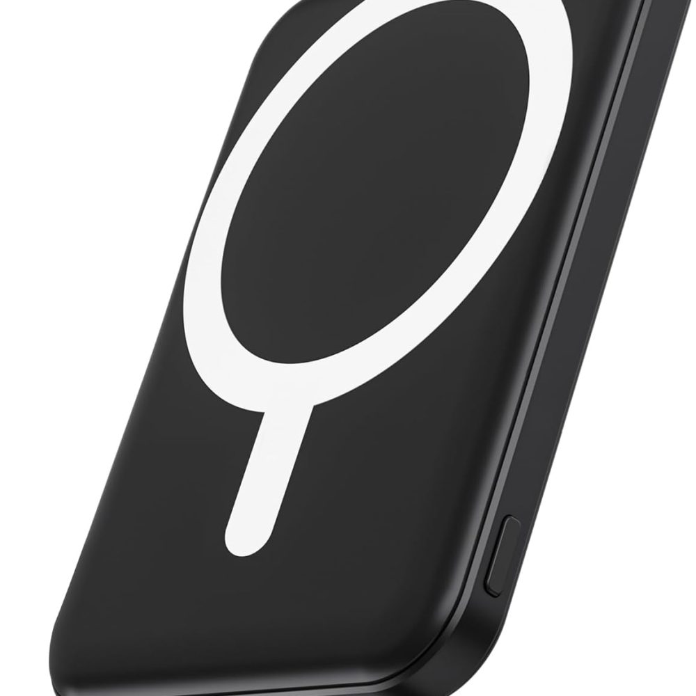 podoru for Magsafe Battery Pack, 5000mAh Magnetic Power Bank with Type-C Cable 20W PD Fast Charging Lighting Input Wireless Portable Charger for iPhone 16/15/14/13/12/ All Series-Black