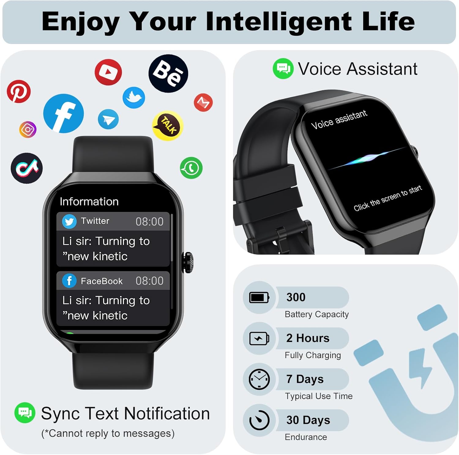 Smart Watch, 1.96" HD SmartWatch for Men Women Touch Screen Answer/Make Call, 100+ Sport Fitness Tracker IP68 Waterproof, Activity Tracker with Heart Rate SpO2/Sleep Monitor/Pedometer for Android iOS - Image 6