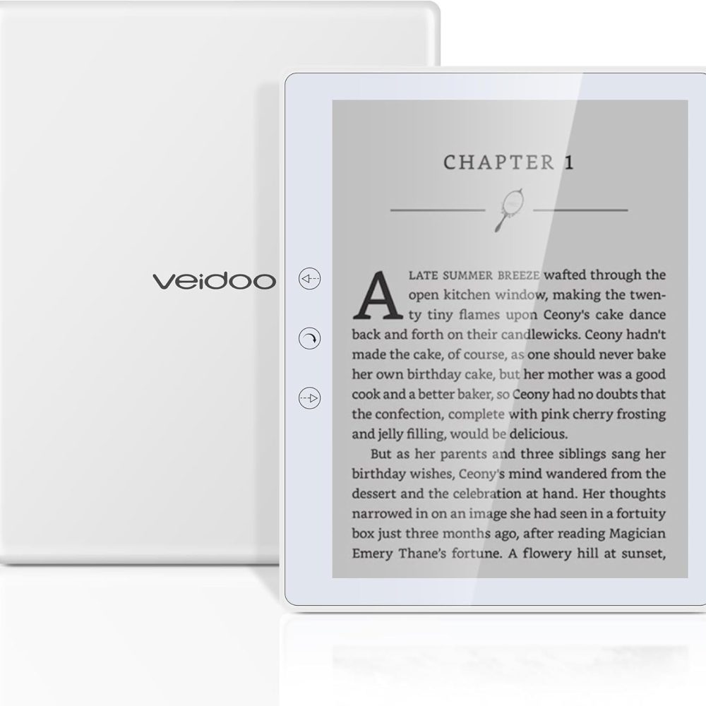 Veidoo 5.8 inch Ebook Reader, HD Touch Screen Carta E-Ink Technology, 32GB ROM(TF Card Expansion to 64G), WiFi, Long Endurance, Android E-Reader(White)